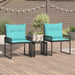 Set de Mobilier pentru Exterior cu pernă 7 pcs Negru și Turcoaz - WALTI WALTI