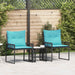 Set de Mobilier pentru Exterior cu pernă 7 pcs Negru și Turcoaz - WALTI WALTI