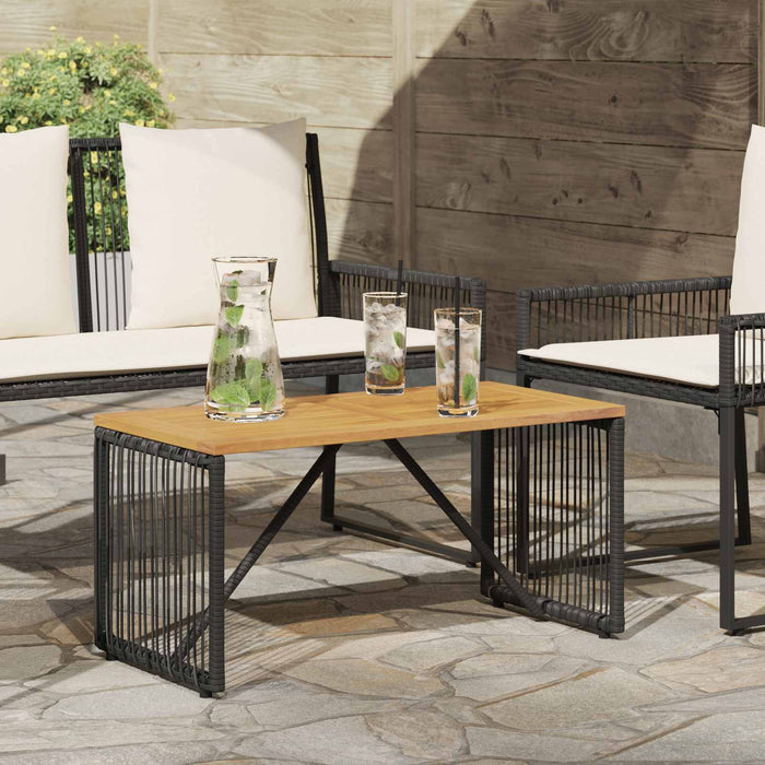 Masă de exterior Negru și Maro 80 x 40 x 40 cm poliratan - WALTI WALTI