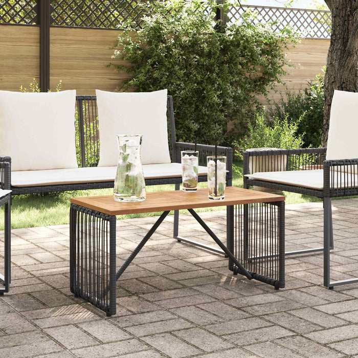 Masă de exterior Negru și Maro 80 x 40 x 40 cm poliratan - WALTI WALTI