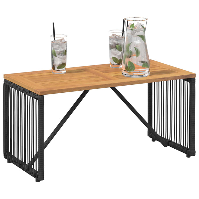 Masă de exterior Negru și Maro 80 x 40 x 40 cm poliratan - WALTI WALTI