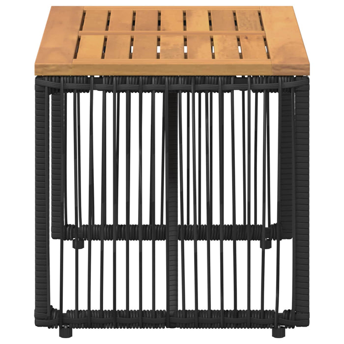Masă de exterior Negru și Maro 80 x 40 x 40 cm poliratan - WALTI WALTI