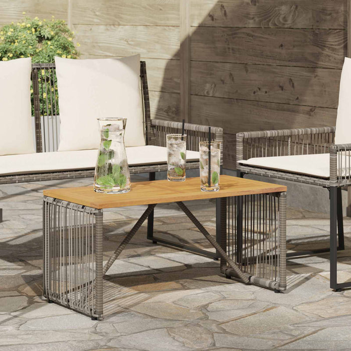 Masă de exterior Gri și Brown 80 x 40 x 40 cm poliratan - WALTI WALTI