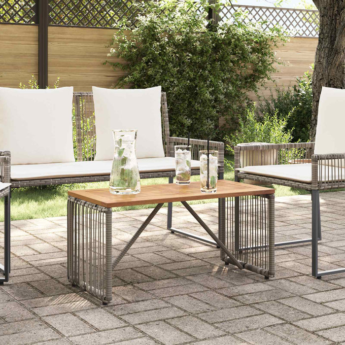 Masă de exterior Gri și Brown 80 x 40 x 40 cm poliratan - WALTI WALTI