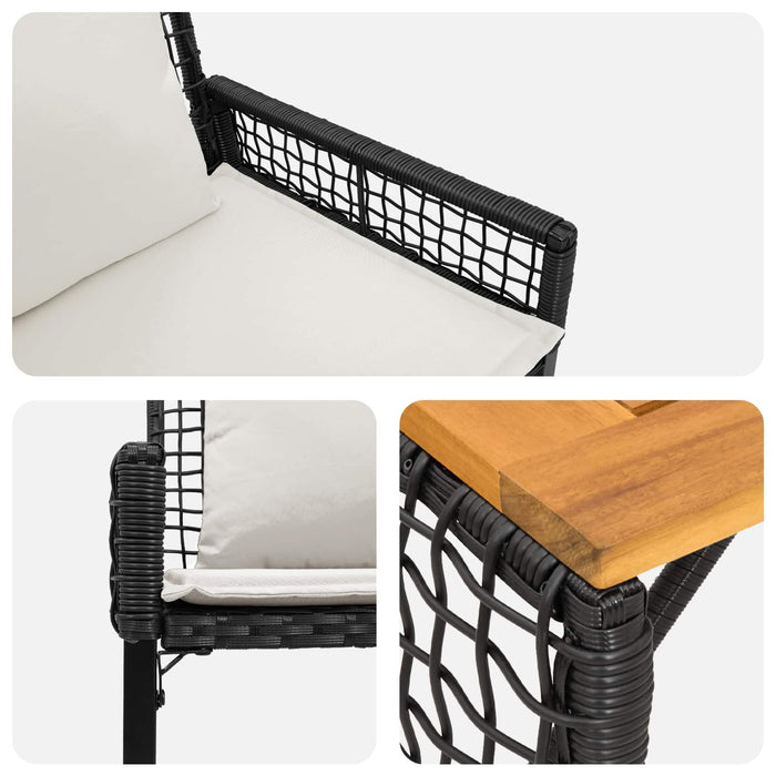 Set de Mobilier pentru Exterior 4 pcs Negru și Alb crem - WALTI WALTI