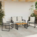 Set de Mobilier pentru Exterior 4 pcs Negru și Alb crem - WALTI WALTI