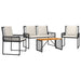 Set de Mobilier pentru Exterior 4 pcs Negru și Alb crem - WALTI WALTI