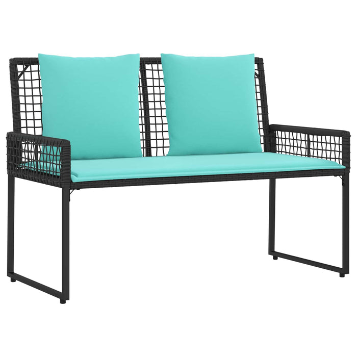 Set de Mobilier pentru Exterior cu pernă 4 pcs Negru și Turcoaz - WALTI WALTI