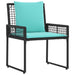 Set de Mobilier pentru Exterior cu pernă 4 pcs Negru și Turcoaz - WALTI WALTI