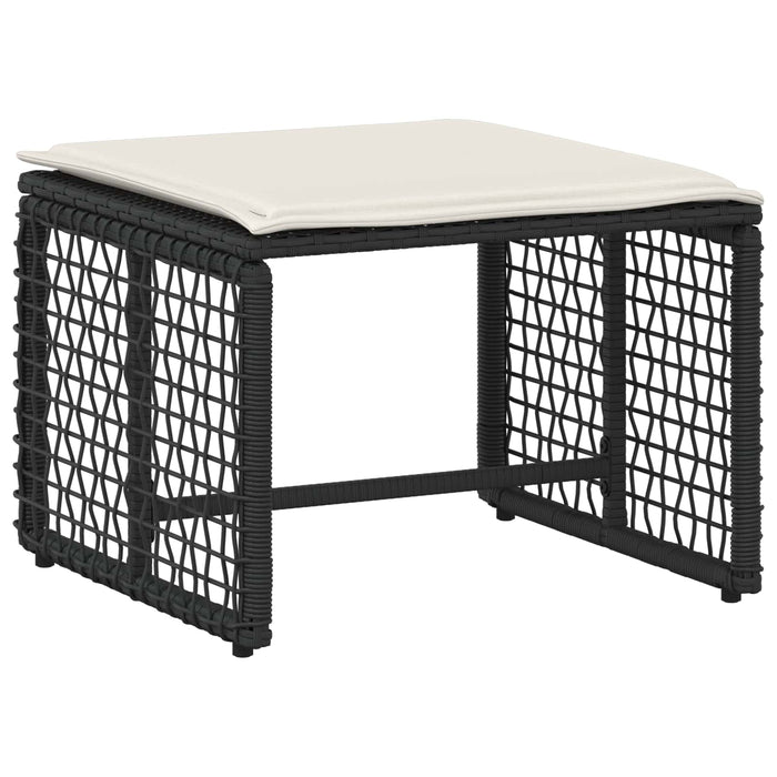 Set de Mobilier pentru Exterior cu pernă 5 pcs Negru și Alb - WALTI WALTI
