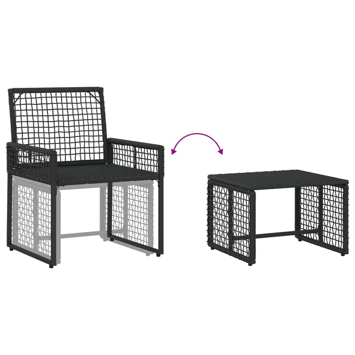 Set de Mobilier pentru Exterior cu pernă 5 pcs Negru și Alb - WALTI WALTI