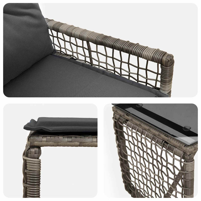 Set de Mobilier pentru Exterior cu pernă 5 pcs Gri - WALTI WALTI