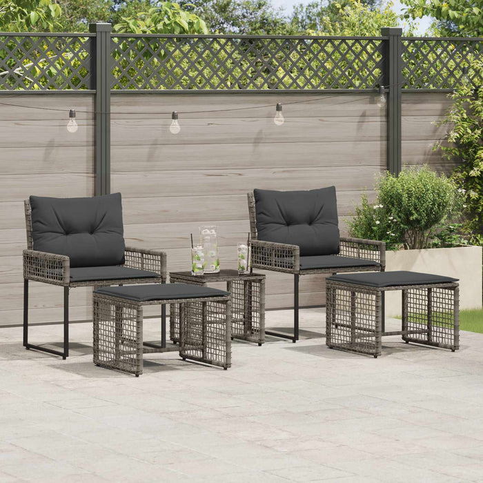 Set de Mobilier pentru Exterior cu pernă 5 pcs Gri - WALTI WALTI