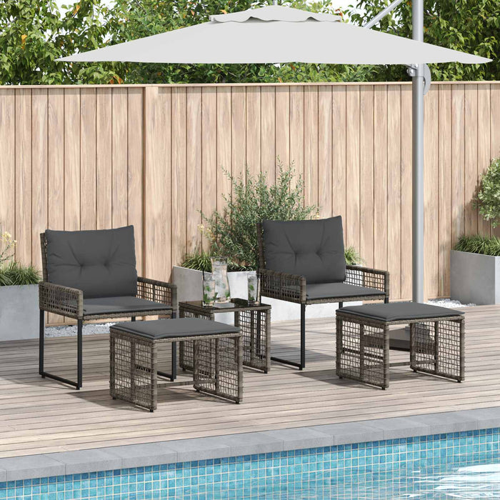 Set de Mobilier pentru Exterior cu pernă 5 pcs Gri - WALTI WALTI