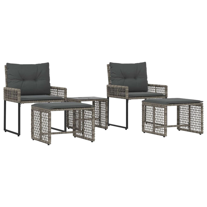 Set de Mobilier pentru Exterior cu pernă 5 pcs Gri - WALTI WALTI