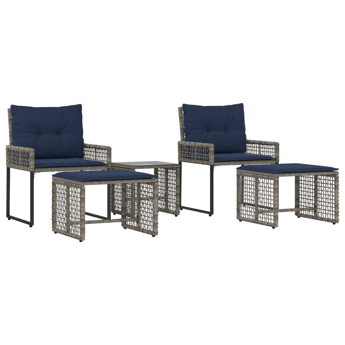 Set de Mobilier pentru Exterior cu pernă 5 pcs Gri și bleumarin - WALTI WALTI