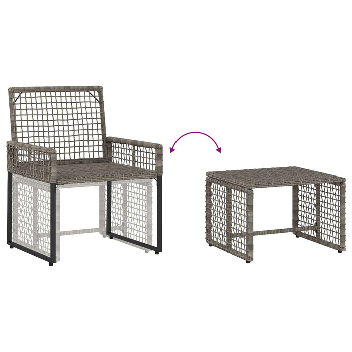 Set de Mobilier pentru Exterior cu pernă 5 pcs Gri și bleumarin - WALTI WALTI