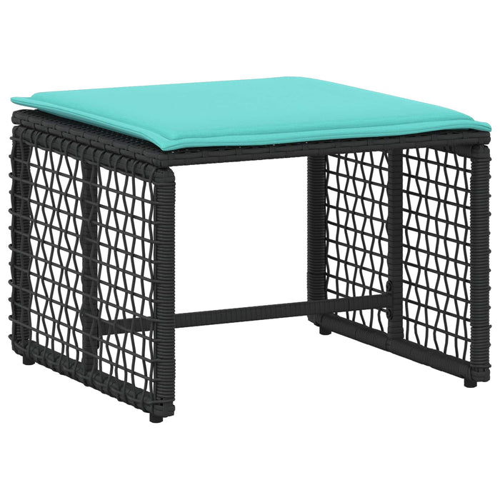 Set de Mobilier pentru Exterior cu pernă 5 pcs Negru și Turcoaz - WALTI WALTI