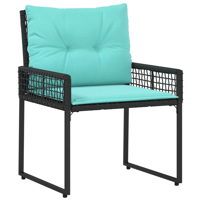 Set de Mobilier pentru Exterior cu pernă 5 pcs Negru și Turcoaz - WALTI WALTI