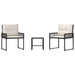 Set de Mobilier pentru Exterior cu pernă 3 pcs Negru și Alb - WALTI WALTI