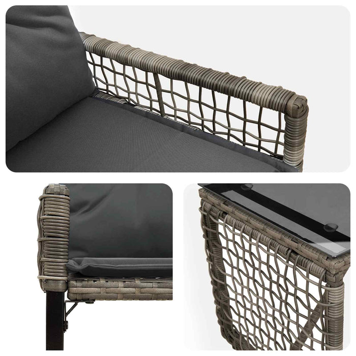 Set de Mobilier pentru Exterior cu pernă 3 pcs Gri - WALTI WALTI