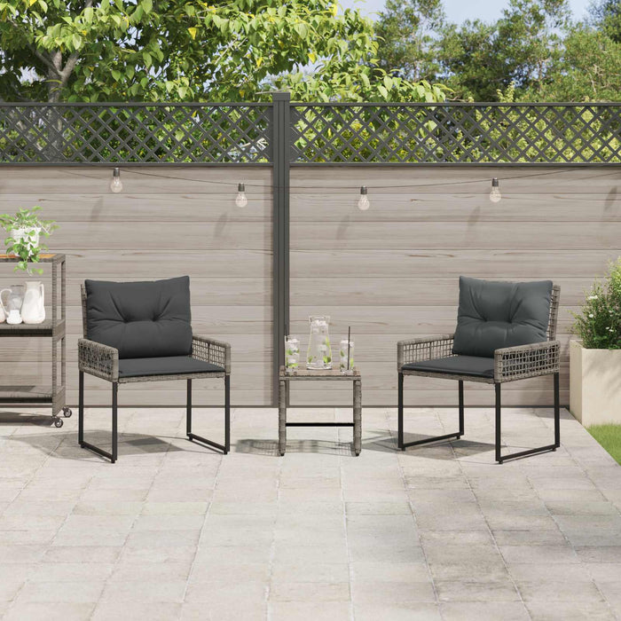 Set de Mobilier pentru Exterior cu pernă 3 pcs Gri - WALTI WALTI