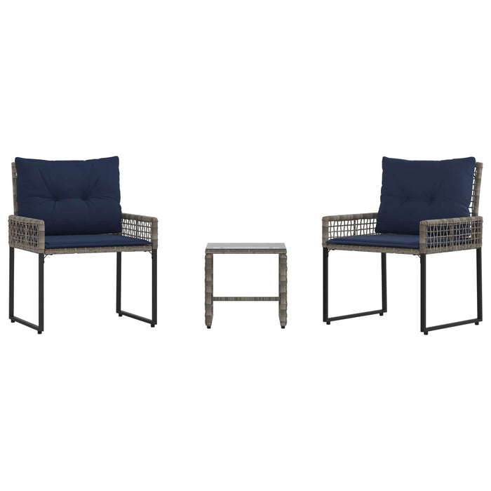 Set de Mobilier pentru Exterior cu pernă 3 pcs Gri și bleumarin - WALTI WALTI