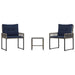 Set de Mobilier pentru Exterior cu pernă 3 pcs Gri și bleumarin - WALTI WALTI
