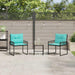 Set de Mobilier pentru Exterior cu pernă 3 pcs Negru și Turcoaz - WALTI WALTI