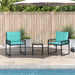 Set de Mobilier pentru Exterior cu pernă 3 pcs Negru și Turcoaz - WALTI WALTI