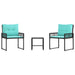 Set de Mobilier pentru Exterior cu pernă 3 pcs Negru și Turcoaz - WALTI WALTI