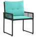Set de Mobilier pentru Exterior cu pernă 3 pcs Negru și Turcoaz - WALTI WALTI