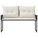 Bancă de exterior cu pernă Negru și Alb crem 118 x 55 x 82 cm - WALTI WALTI