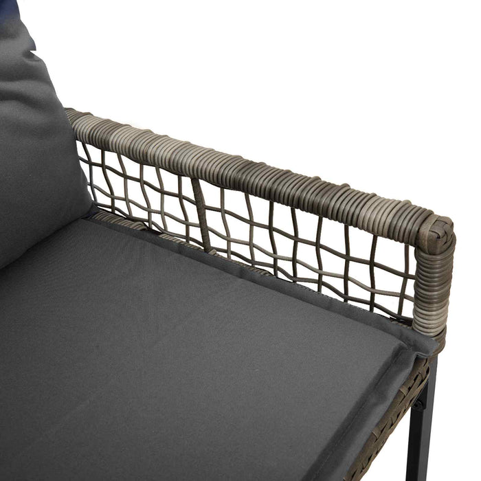 Bancă de exterior Gri 118 x 55 x 82 cm Ratan PE și țesătură - WALTI WALTI