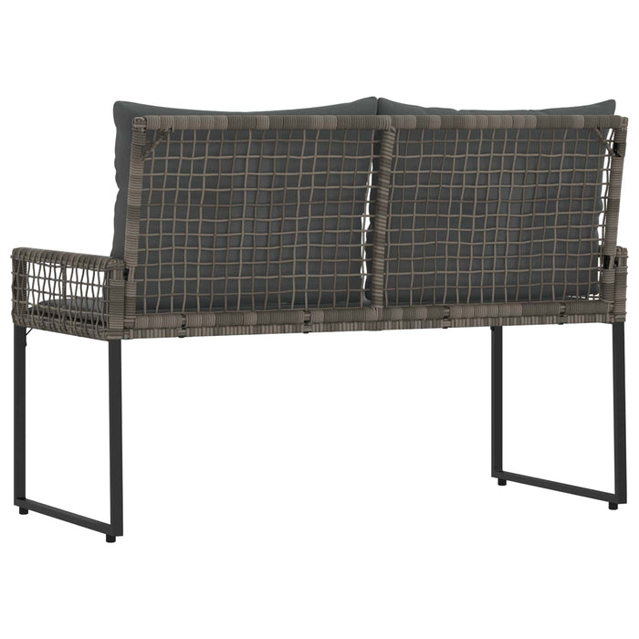 Bancă de exterior Gri 118 x 55 x 82 cm Ratan PE și țesătură - WALTI WALTI