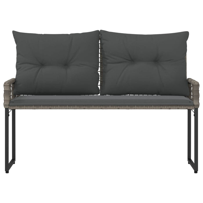 Bancă de exterior Gri 118 x 55 x 82 cm Ratan PE și țesătură - WALTI WALTI