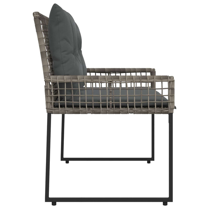 Bancă de exterior Gri 118 x 55 x 82 cm Ratan PE și țesătură - WALTI WALTI