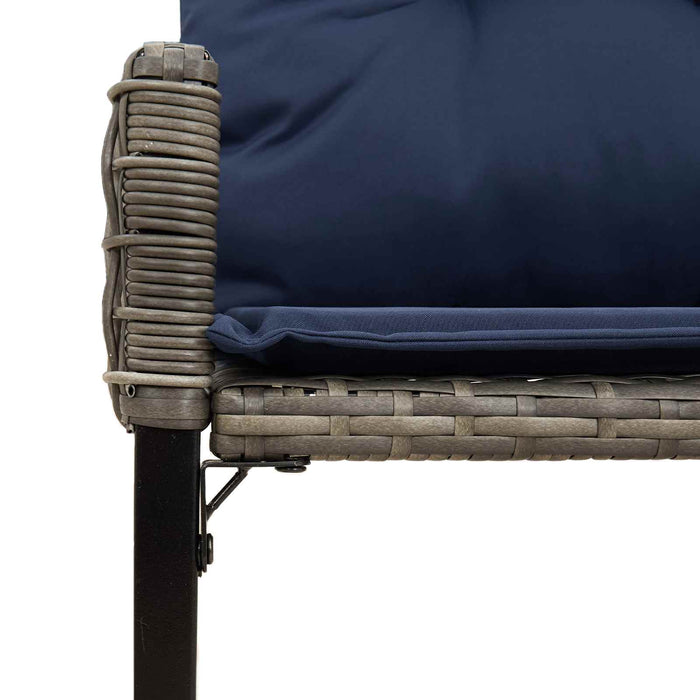 Bancă de exterior cu pernă Gri și Bleumarin 118 x 55 x 82 cm - WALTI WALTI