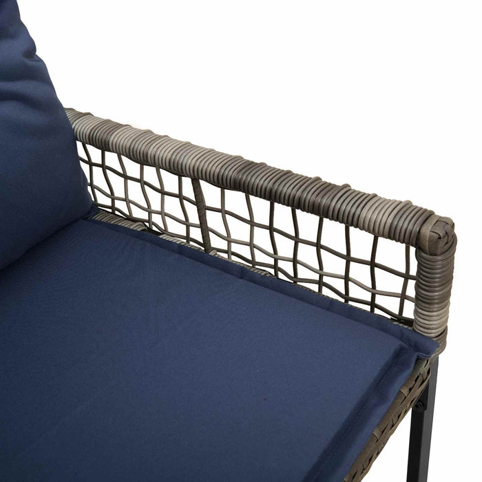 Bancă de exterior cu pernă Gri și Bleumarin 118 x 55 x 82 cm - WALTI WALTI