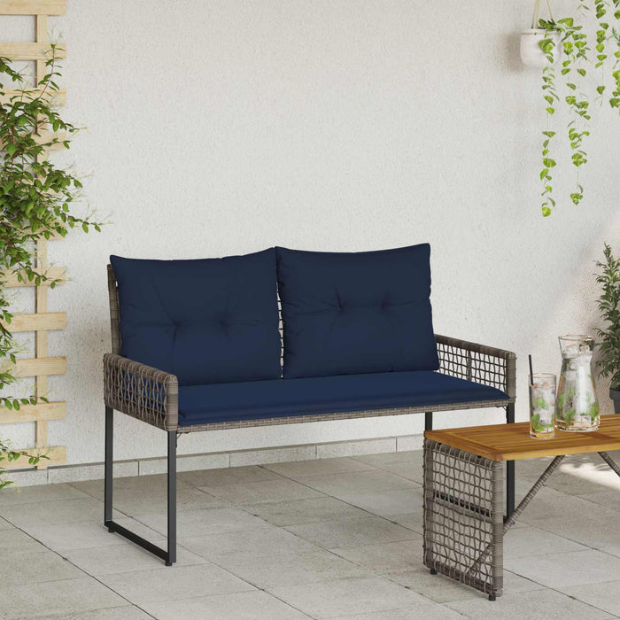 Bancă de exterior cu pernă Gri și Bleumarin 118 x 55 x 82 cm - WALTI WALTI