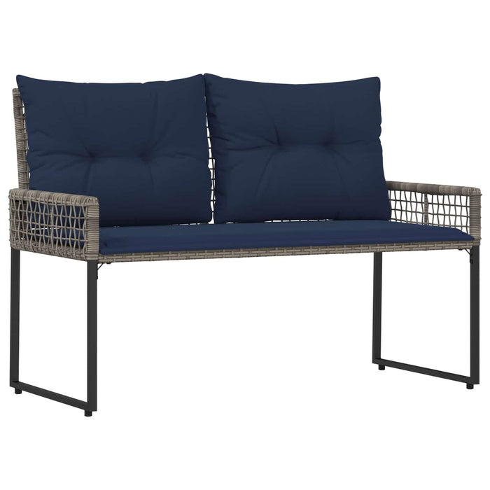 Bancă de exterior cu pernă Gri și Bleumarin 118 x 55 x 82 cm - WALTI WALTI