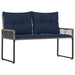 Bancă de exterior cu pernă Gri și Bleumarin 118 x 55 x 82 cm - WALTI WALTI