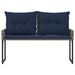 Bancă de exterior cu pernă Gri și Bleumarin 118 x 55 x 82 cm - WALTI WALTI