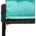 Bancă de exterior cu pernă Negru și Turcoaz 118 x 55 x 82 cm - WALTI WALTI
