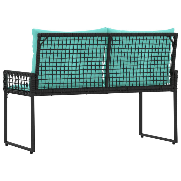 Bancă de exterior cu pernă Negru și Turcoaz 118 x 55 x 82 cm - WALTI WALTI