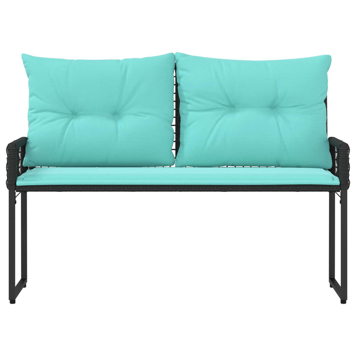 Bancă de exterior cu pernă Negru și Turcoaz 118 x 55 x 82 cm - WALTI WALTI