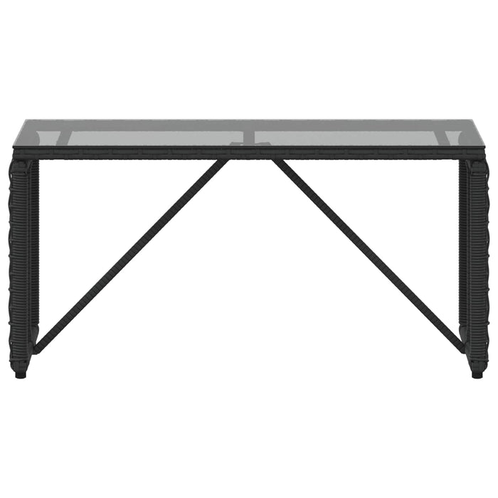 Masă de exterior Negru 80 x 40 x 40 cm Ratan PE și sticlă - WALTI WALTI