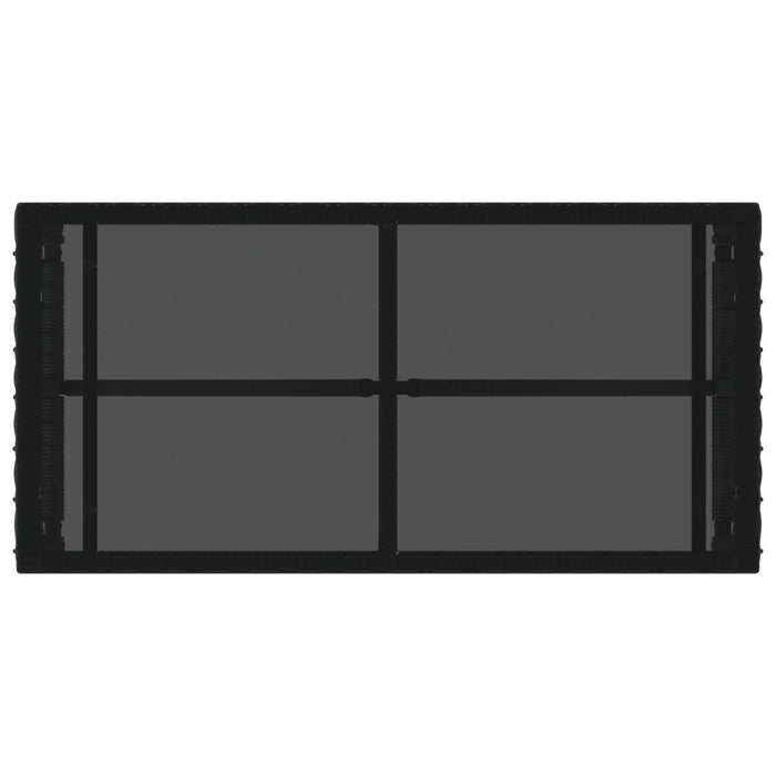 Masă de exterior Negru 80 x 40 x 40 cm Ratan PE și sticlă - WALTI WALTI
