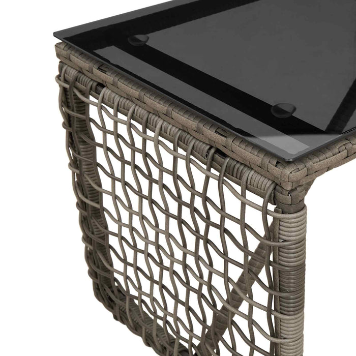 Masă de exterior Gri și negru 80 x 40 x 40 cm - WALTI WALTI