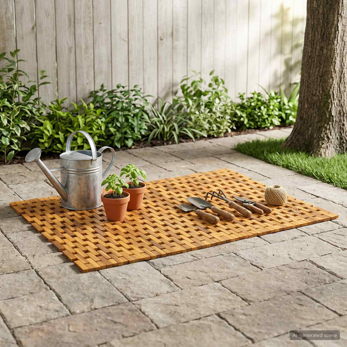 Covorașe de baie natural 85 x 120 cm Lemn Solid de Acacia WALTI